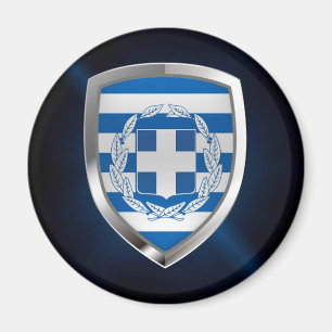 Griechenland: Metallisches Emblem Magnet