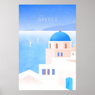 Griechenland Minimal Reiseplakat Poster