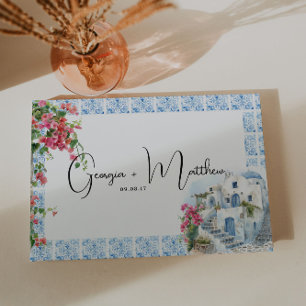 Griechenland Mittelmeer Blumen Fliesen Hochzeit Gästebuch