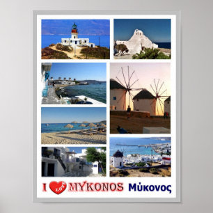Griechenland - Mykonos - I Liebe - Poster