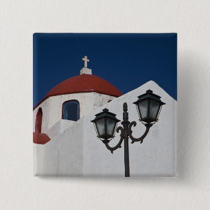 Griechenland, Mykonos, Kapelle mit roter Kuppel un Button