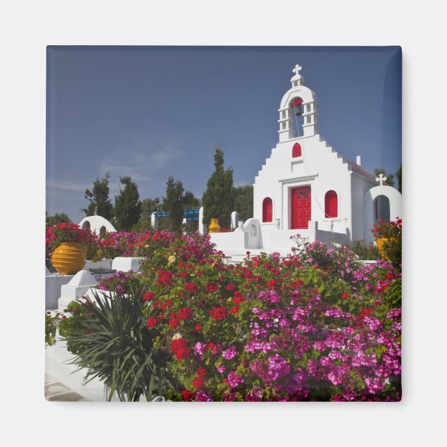 Griechenland, Mykonos, Niedliche kleine Kapelle Magnet (Vorne)