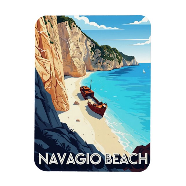Griechenland Navagio Beach Travel Magnet (Vertikal)