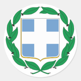 Griechenland - Offizielle Wappen-Heraltrockenzeich Runder Aufkleber