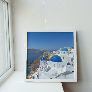 Griechenland Oia Santorini Urlaub am Blauen Dom Leinwanddruck