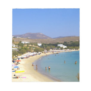Griechenland, Paros Island, Krios Beach von oben Notizblock