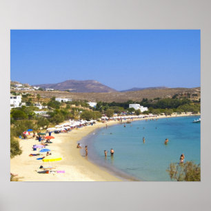 Griechenland, Paros Island, Krios Beach von oben Poster