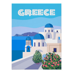 Griechenland Poster Reise Santorini Griechisch