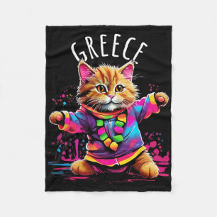 Griechenland Quirky Funny Niedlich Colorful Dancin Fleecedecke