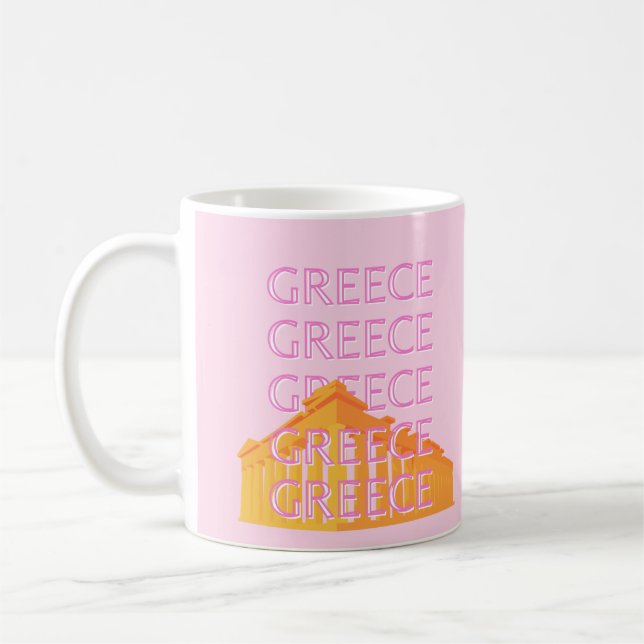 Griechenland, Reisekunst, Rosa Kaffeetasse (Links)