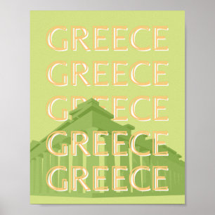 Griechenland Reisen Kunst, Sommerreisen Kunst, Grü Poster