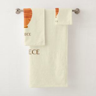 Griechenland, Reisen, Retro, Pastel Badhandtuch Set