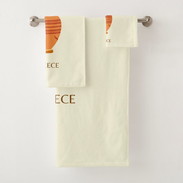 Griechenland, Reisen, Retro, Pastel Badhandtuch Set (Insitu)