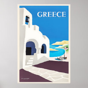Griechenland Reiseplakat Vintage Guy Georget Kunst Poster