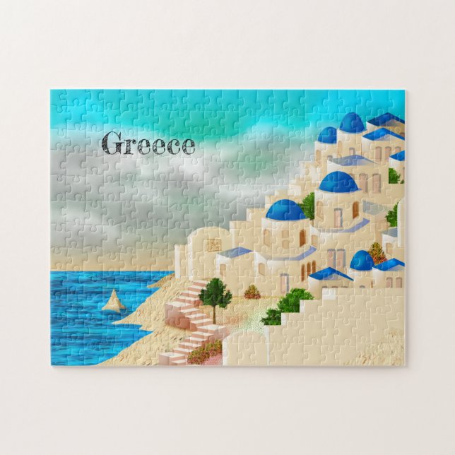Griechenland Reiseplakatpuzzle Puzzle (Horizontal)
