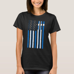Griechenland Roots USA Flaggenerbe halb griechisch T-Shirt