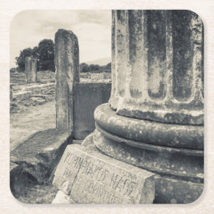 Griechenland, Ruinen der antiken Stadt Rechteckiger Pappuntersetzer