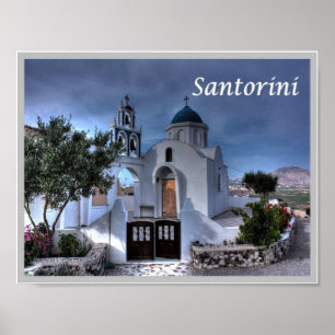 Griechenland - Santorin - Thera - Thira - Chur - Poster