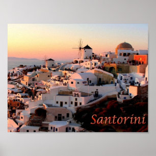 Griechenland - Santorin - Thera - Thira - Oia - Poster