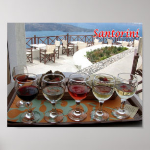 Griechenland - Santorin - Thera - Thira - Wein - Poster