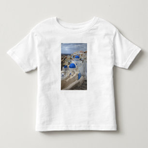 Griechenland, Santorini. Glockenturm und blaue Kup Kleinkind T-shirt