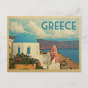 Griechenland Santorini Postcard Vintage Travel Postkarte