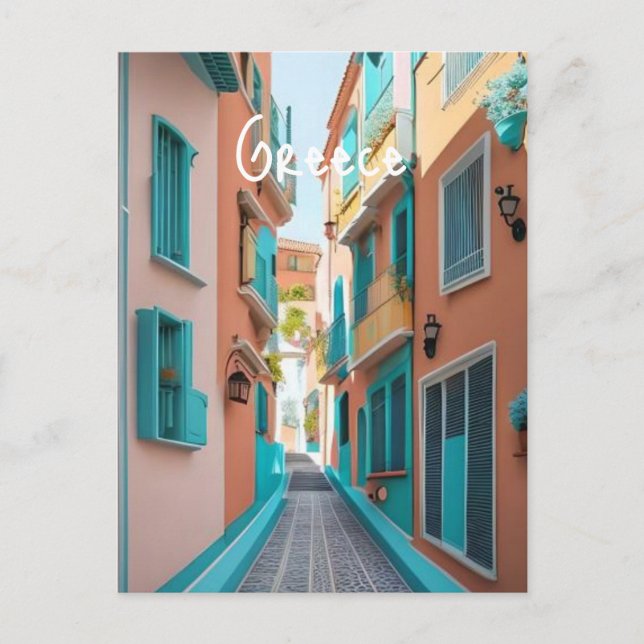 Griechenland Santorini Postkarte (Vorderseite)