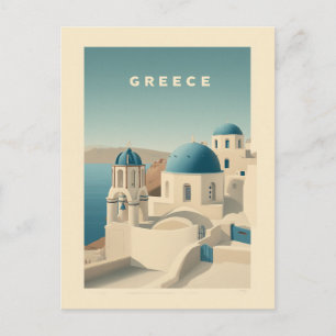 Griechenland Santorini Reiseplakat Postkarte