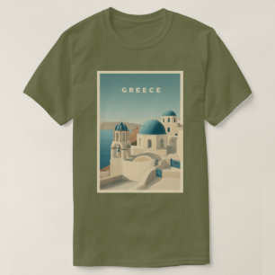 Griechenland Santorini Reiseplakat T-Shirt