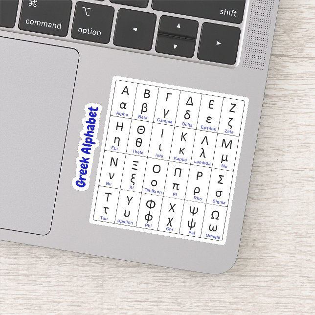Griechenland Schreiben | Griechisch Alphabet Aufkleber (Detail)