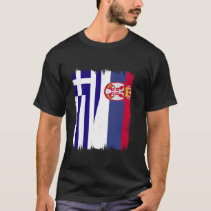 Griechenland Serbien Halbe Flagge Srbija griechisc T-Shirt