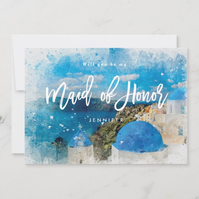 Griechenland sind Sie meine Trauzeuginantragkarte Dankeskarte (Vorderseite)