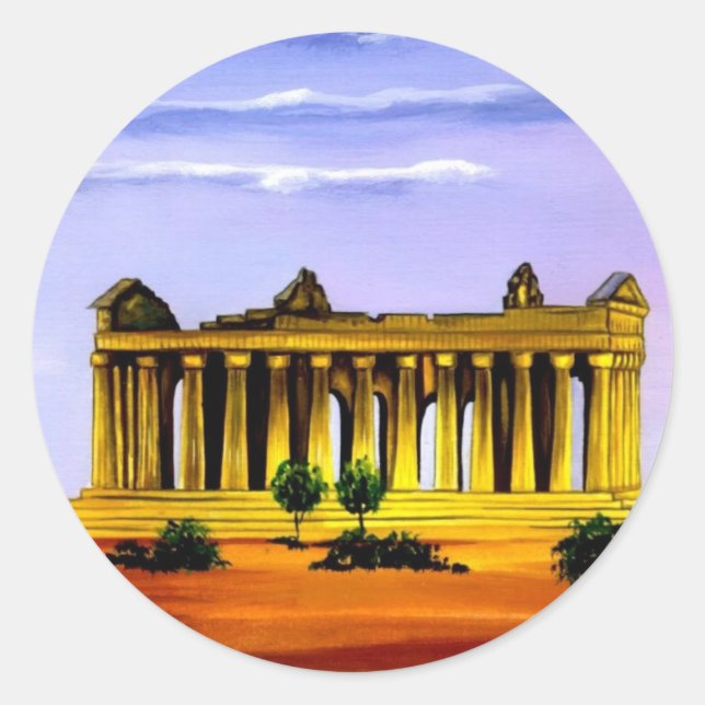 Griechenland-Sticker Runder Aufkleber (Vorderseite)