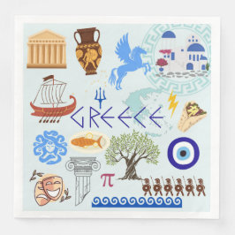 Griechenland Symbole für Reisende Serviette