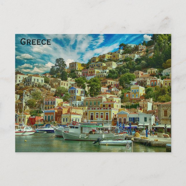 Griechenland Symi Greece Island Travel Foto Postkarte (Vorderseite)