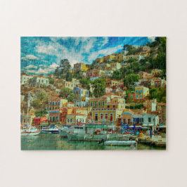 Griechenland Symi Greece Island Travel Foto Puzzle