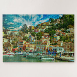 Griechenland Symi Greece Island Travel Foto Puzzle