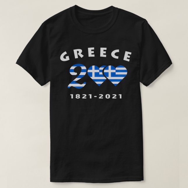 Griechenland Unabhängigkeitstag Griechischer 200.  T-Shirt (Design vorne)