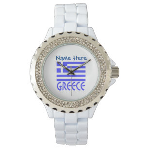 Griechenland und die griechische Flagge - Blaue Pe Armbanduhr