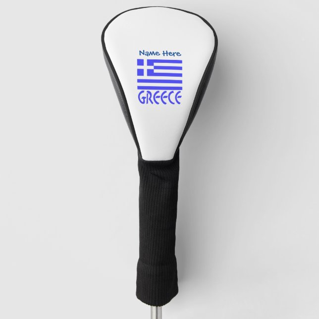 Griechenland und die griechische Flagge - Blaue Pe Golf Headcover (Vorderseite)