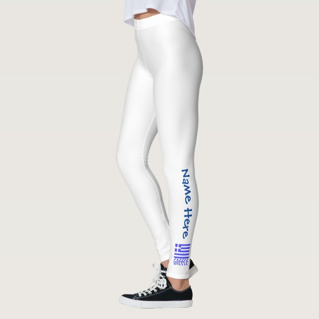 Griechenland und die griechische Flagge - Blaue Pe Leggings (Links)