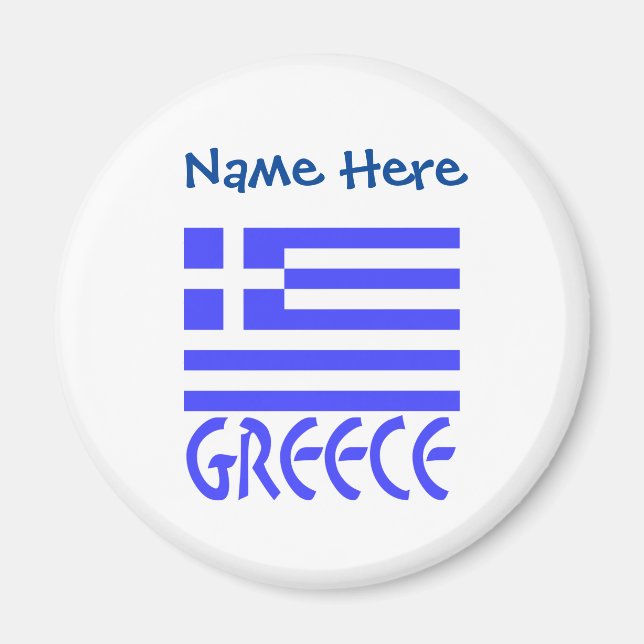 Griechenland und die griechische Flagge - Blaue Pe Magnet (Vorne)