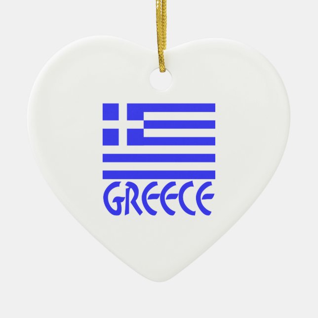 Griechenland und die griechische Flagge Keramikornament (Vorne)