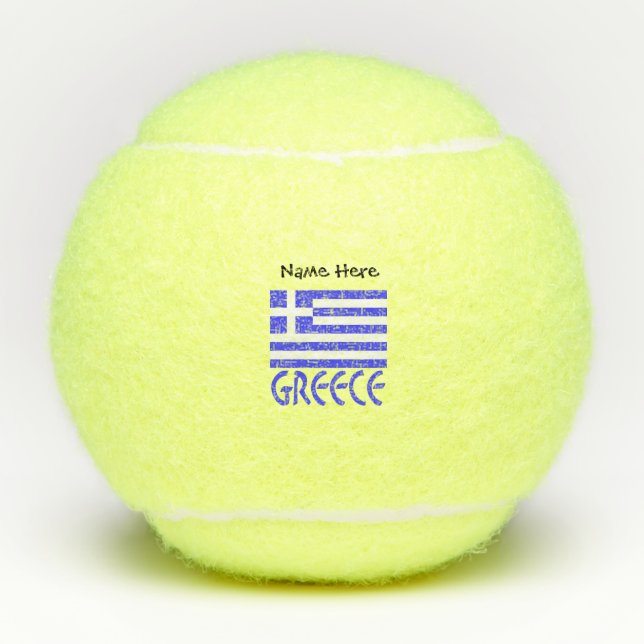Griechenland und die griechische Flagge Personalis Tennisbälle (Vorderseite)