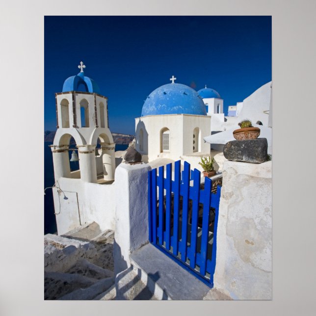Griechenland und die griechische Insel Santorin St Poster (Vorne)