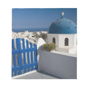Griechenland und die griechische Insel Santorini a Notizblock