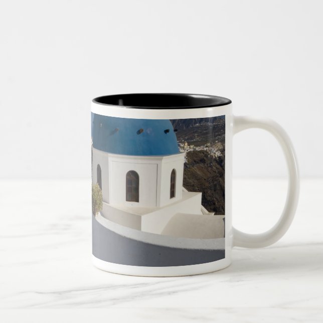 Griechenland und die griechische Insel Santorini a Zweifarbige Tasse (Rechts)