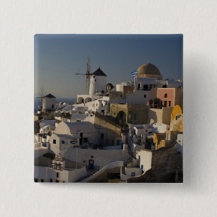 Griechenland und die griechische Insel Santorini S Button