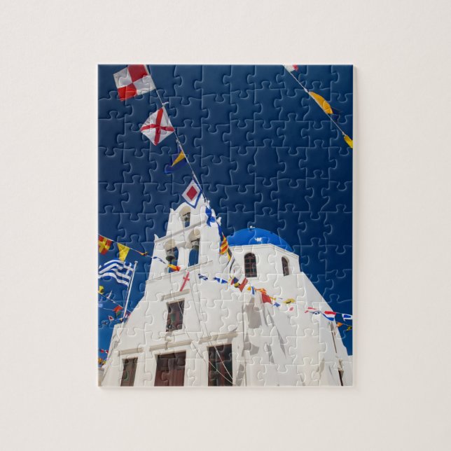 Griechenland und die griechische Insel Santorini S Puzzle (Vertikal)