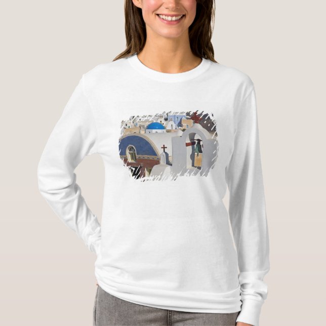 Griechenland und die griechische Insel Santorini S T-Shirt (Vorderseite)